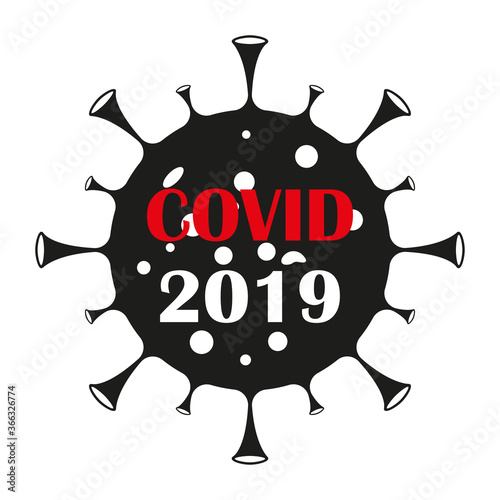 Dangerous virus icon illustration. Crown virus warning sign logo concept isolated on white background. COVID 19. Illustration of a dangerous virus icon. Pandemic. Vector