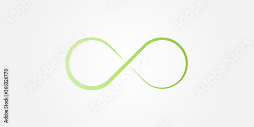 Green white infinity symbol logo background