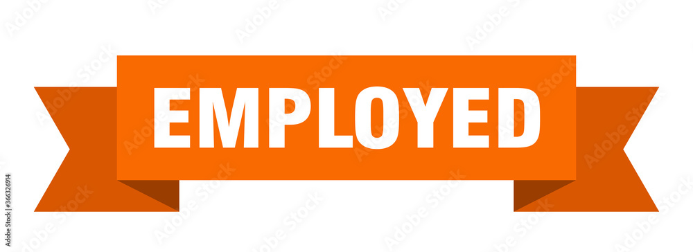 employed ribbon. employed paper band banner sign employed ribbon. employed paper band banner sign