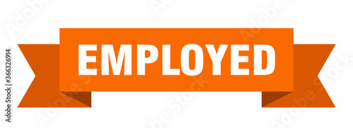 employed ribbon. employed paper band banner sign