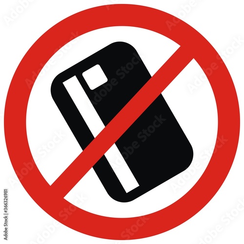 No credit card sign, vector icon, red circle frame