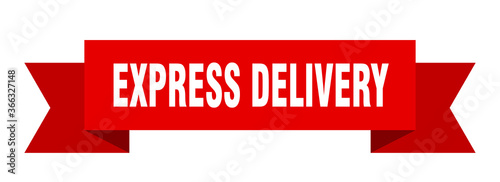 express delivery ribbon. express delivery paper band banner sign