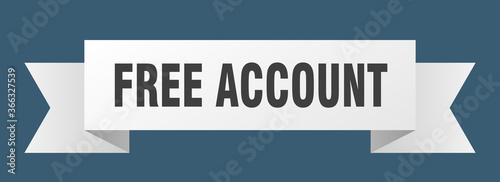 free account ribbon. free account paper band banner sign