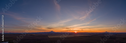 Mt. Hood Silhouette during Sunset from Central Eastern Oregon