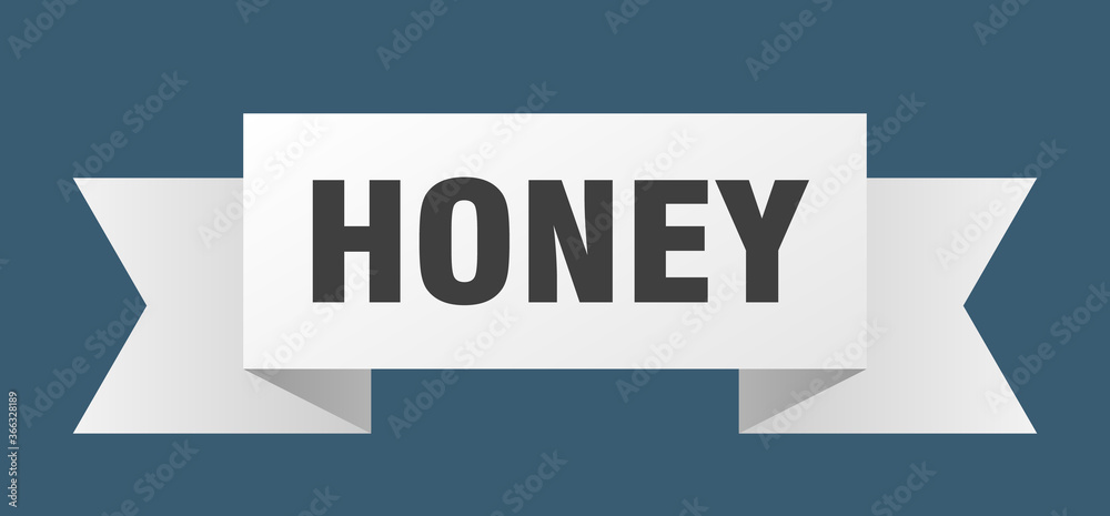 honey ribbon. honey paper band banner sign honey ribbon. honey paper band banner sign