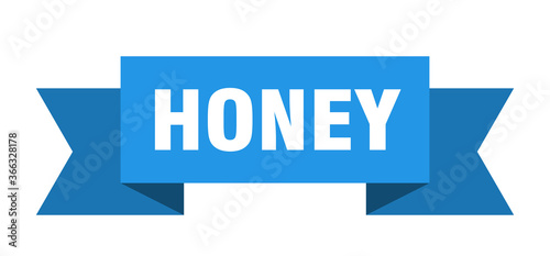 honey ribbon. honey paper band banner sign