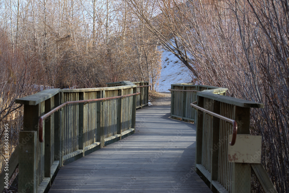 Wooden bridge in the park Wooden bridge in the park