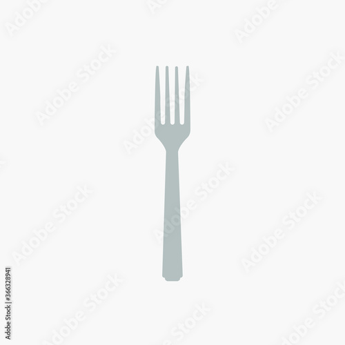 fork on a white background, flat arrow, vector illustration 