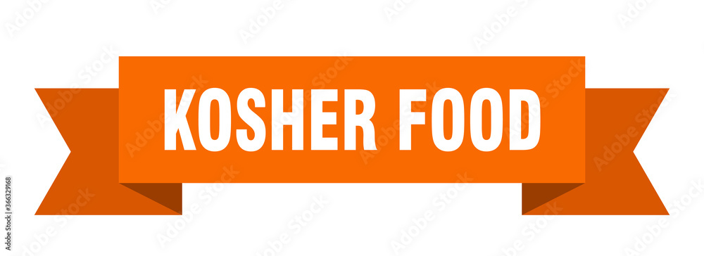 kosher food ribbon. kosher food paper band banner sign kosher food ribbon. kosher food paper band banner sign