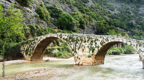 Old Mamluk stone bridge in Nahr el Kalb, Lebanon