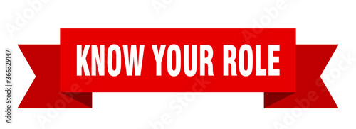 know your role ribbon. know your role paper band banner sign