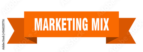 marketing mix ribbon. marketing mix paper band banner sign