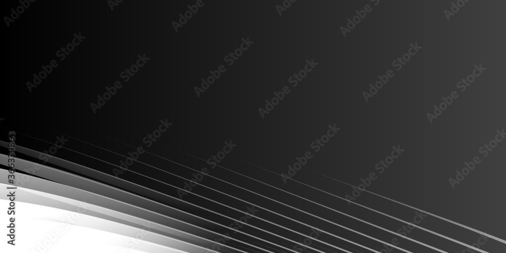 Abstract template black white geometric diagonal with white curve wave lines border on black background Abstract template black white geometric diagonal with white curve wave lines border on black background
