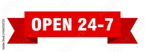 open 24 7 ribbon. open 24 7 paper band banner sign