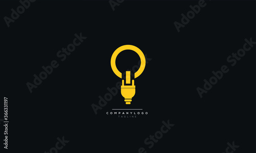 An electric plug bulb logo design