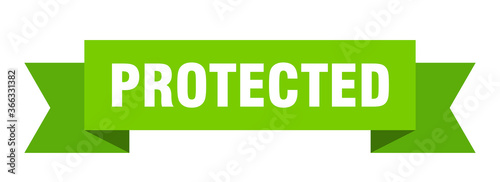 protected ribbon. protected paper band banner sign