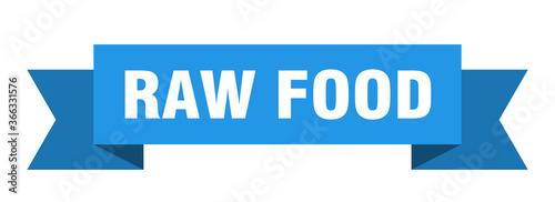 raw food ribbon. raw food paper band banner sign