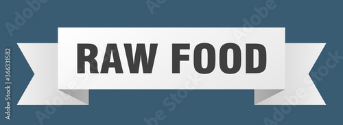 raw food ribbon. raw food paper band banner sign