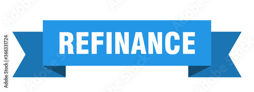 refinance ribbon. refinance paper band banner sign