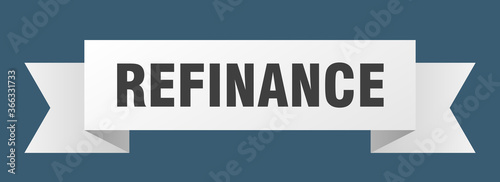 refinance ribbon. refinance paper band banner sign