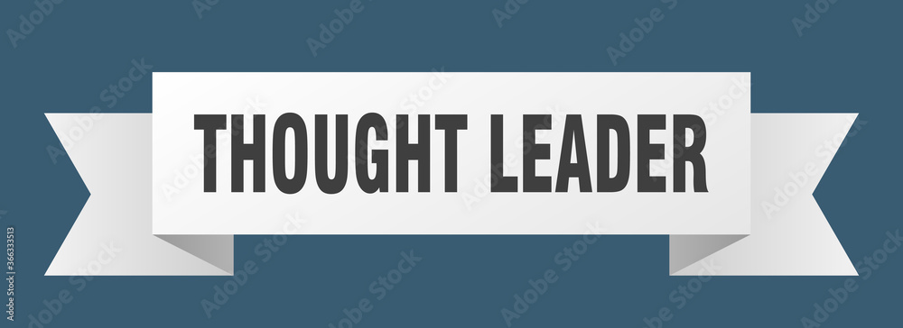 thought leader ribbon. thought leader paper band banner sign