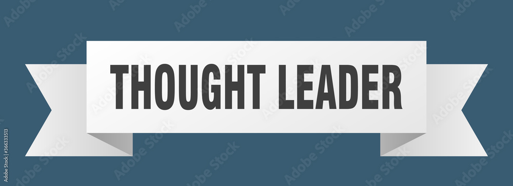 thought leader ribbon. thought leader paper band banner sign thought leader ribbon. thought leader paper band banner sign