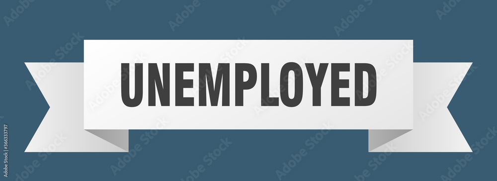 unemployed ribbon. unemployed paper band banner sign unemployed ribbon. unemployed paper band banner sign