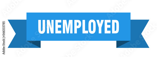 unemployed ribbon. unemployed paper band banner sign