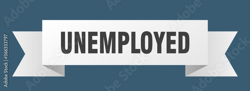 unemployed ribbon. unemployed paper band banner sign