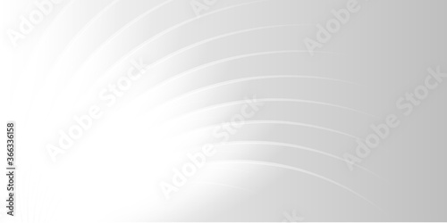 Abstract 3d flat white grey background with white curve wave lines. © Roisa