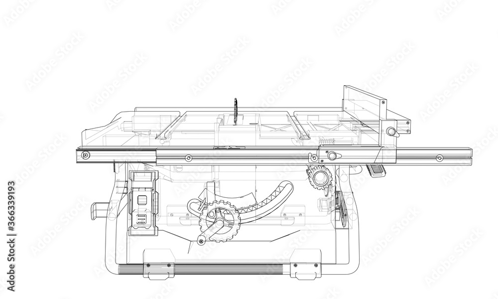 Outline table saw for woodwork