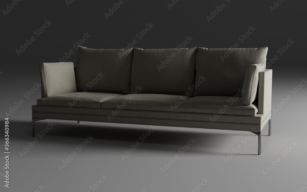 Fototapeta premium grey sofa isolated on white