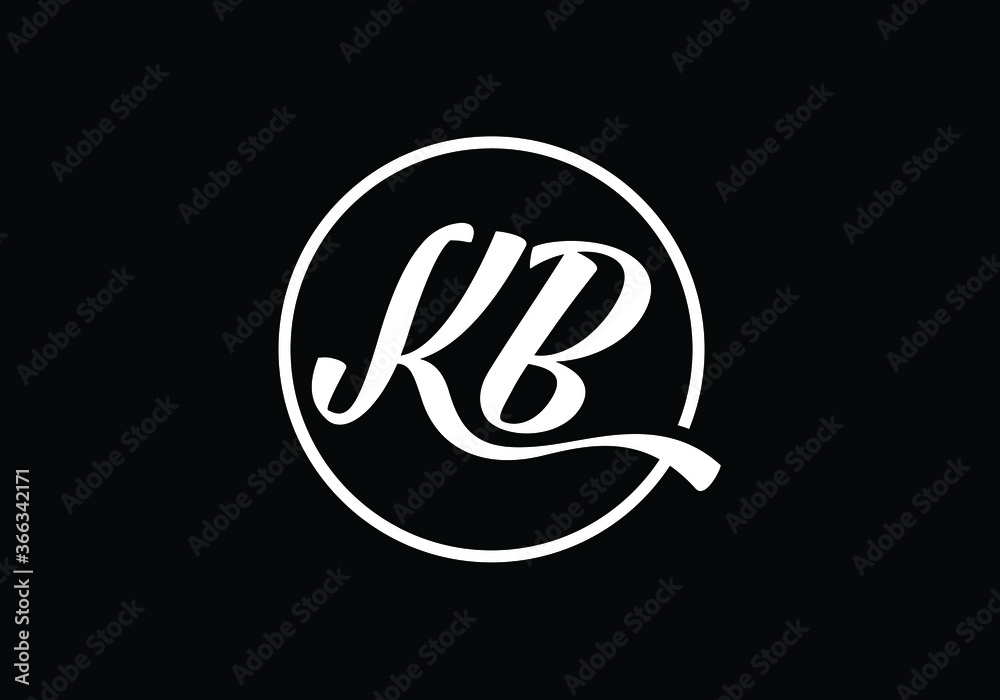 Initial Monogram Letter K B Logo Design Vector Template. K B Letter Logo Design