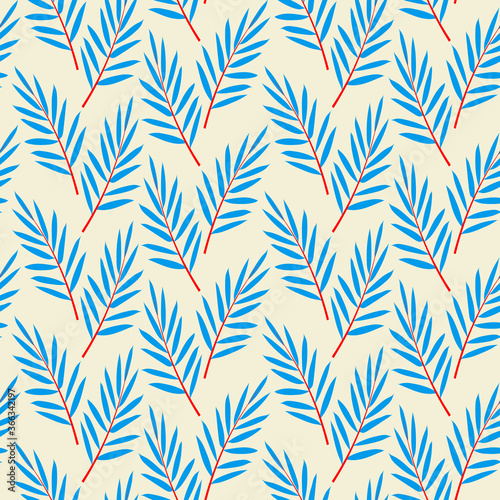 leaves seamless pattern. Cute natural background with fern or tropical leaves.