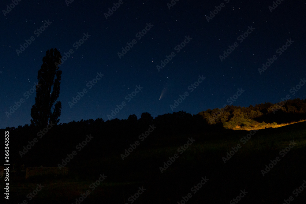 Comet Neowise, C2020 F3, in the sky of Herreruela de Castilleria, Palencia. Spain