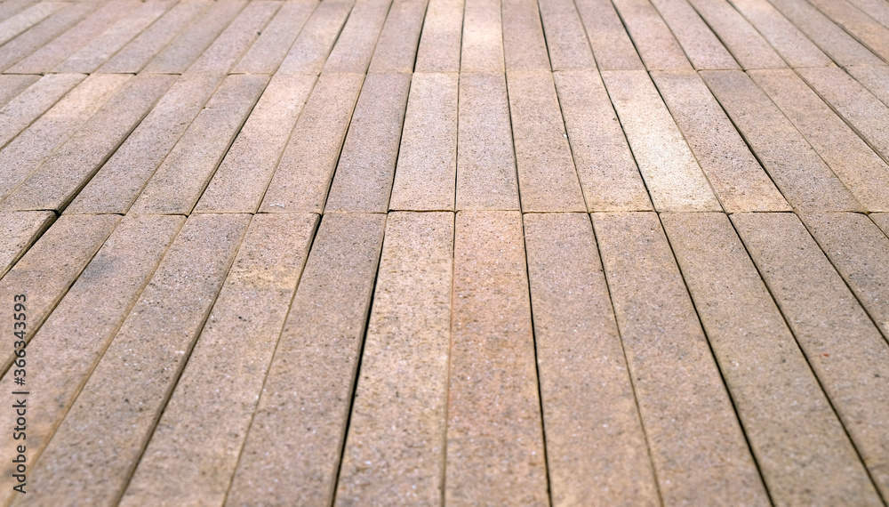 Perspective view of ceramic surface made up of long narrow clay elements, decoration and utility surface finish. Perspective view of ceramic surface made up of long narrow clay elements, decoration and utility surface finish.