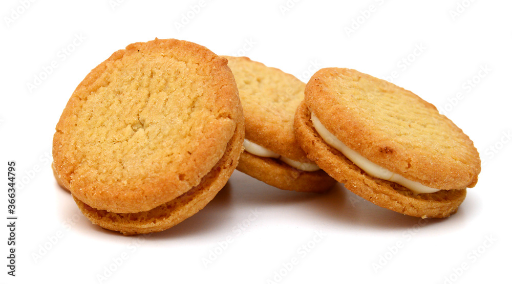 Sweet cookies isolated on a white background