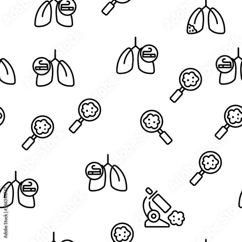 Cancer Anatomy Disease Vector Seamless Pattern Thin Line Illustration