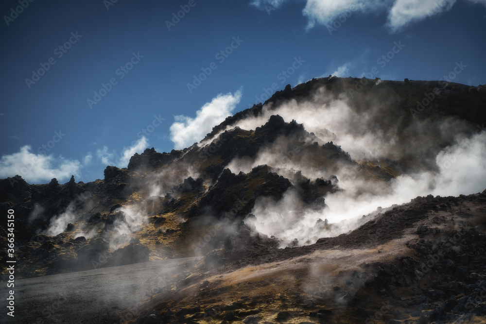 Brennisteinsalda volcano in Landmannalaugar, Iceland in the day