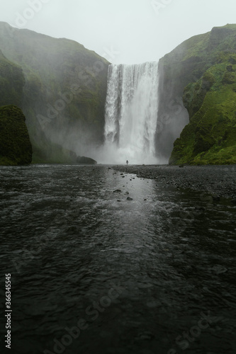 Skogafoss waterfall in South Iceland. Beautiful nature landscape