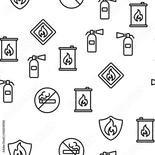 Combustible Products Vector Seamless Pattern Thin Line Illustration photo