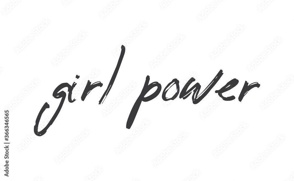 Girl power quote feminist lettering. Calligraphy inspiration graphic design typography element. Hand written card. Simple vector Female sign. Girl power quote feminist lettering. Calligraphy inspiration graphic design typography element. Hand written card. Simple vector Female sign.
