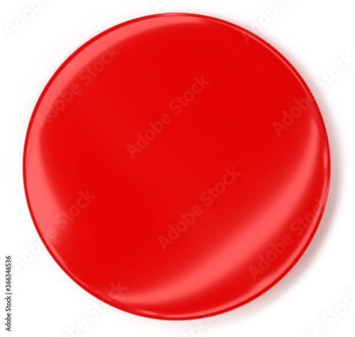 Red round button 3d rendering