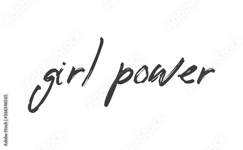 Girl power quote feminist lettering. Calligraphy inspiration graphic design typography element. Hand written card. Simple vector Female sign.