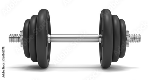 Dumbbell isolated on white background 3d rendering