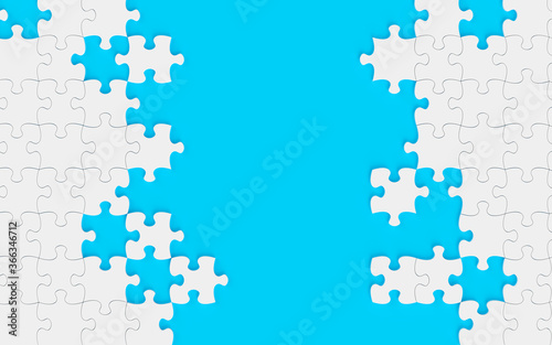 Blue puzzle background 3d rendering
