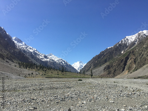 mountain landscape panorama in Hindukush mountain region in Chitral Pakistan