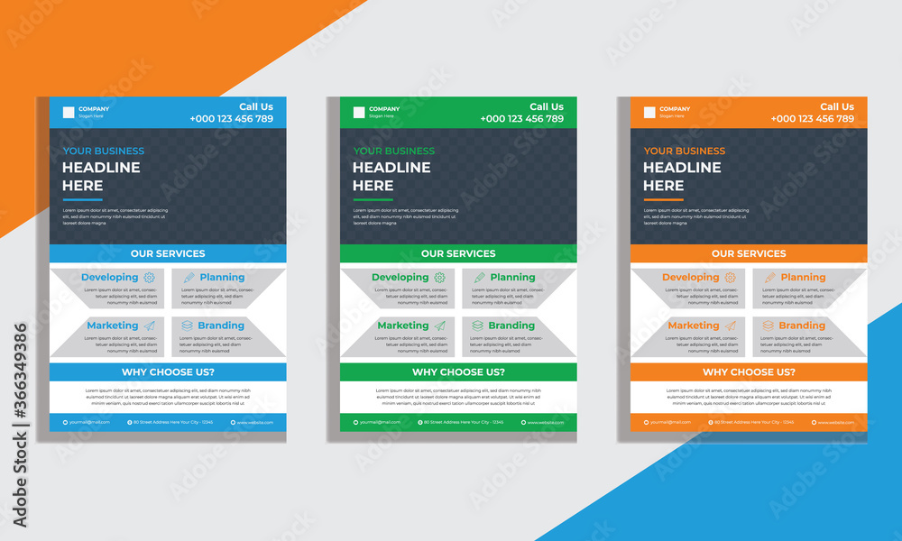 Vector Template Design In A4 Size For Flyer, Brochure, Magazine, Poster, Corporate Presentation, Portfolio With Colorful Triangles. Vector Template Design In A4 Size For Flyer, Brochure, Magazine, Poster, Corporate Presentation, Portfolio With Colorful Triangles.