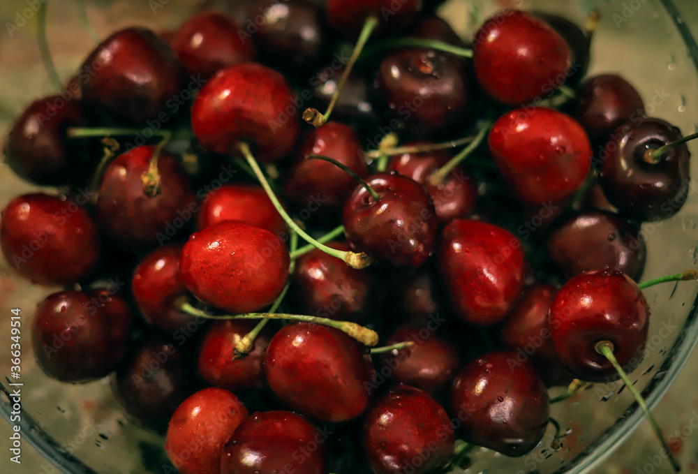 background of beautiful red ripe cherries close up background of beautiful red ripe cherries close up