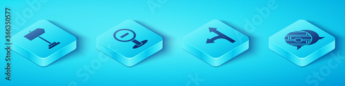 Set Isometric Road traffic sign, Stop sign, Infographic of city map navigation and Road traffic sign icon. Vector.